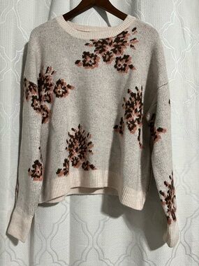 Knox Rose Light Pink Floral Crewneck Sweater - Women's Knit Pullover